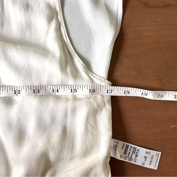 MOUSSY Chiffon Cinched Waist Blouse Ivory - Picture 12 of 13